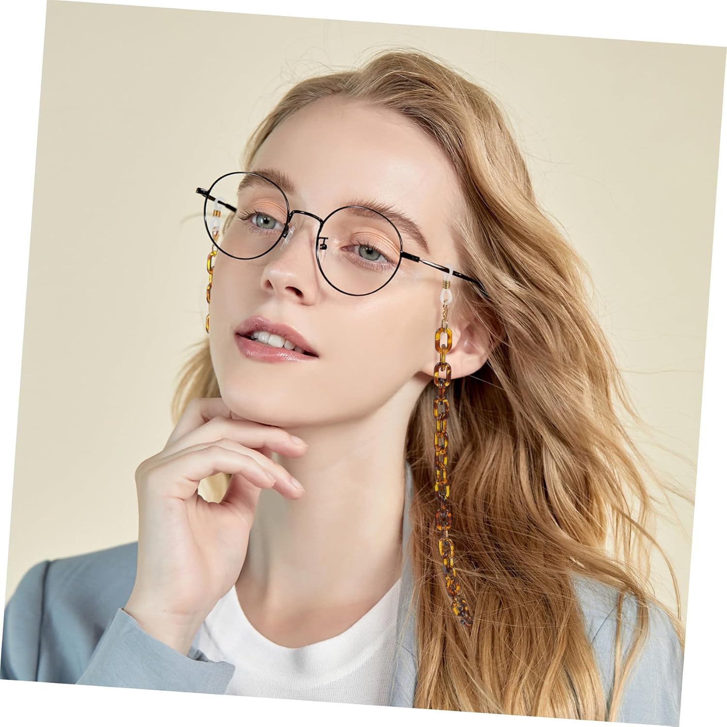1Pc Elegant Acrylic Tortoise Shell Eyewear Lost Chain Non Slip Glasses Holder for Sunglasses and Eyeglasses for Birthdays and Holidays