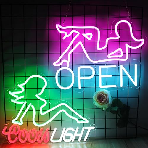 Letrero de neón para bar, cerveza, LED, señal de luz de neón abierta, señora sexy, para pared, bar, bar, taberna, decoración de fiesta