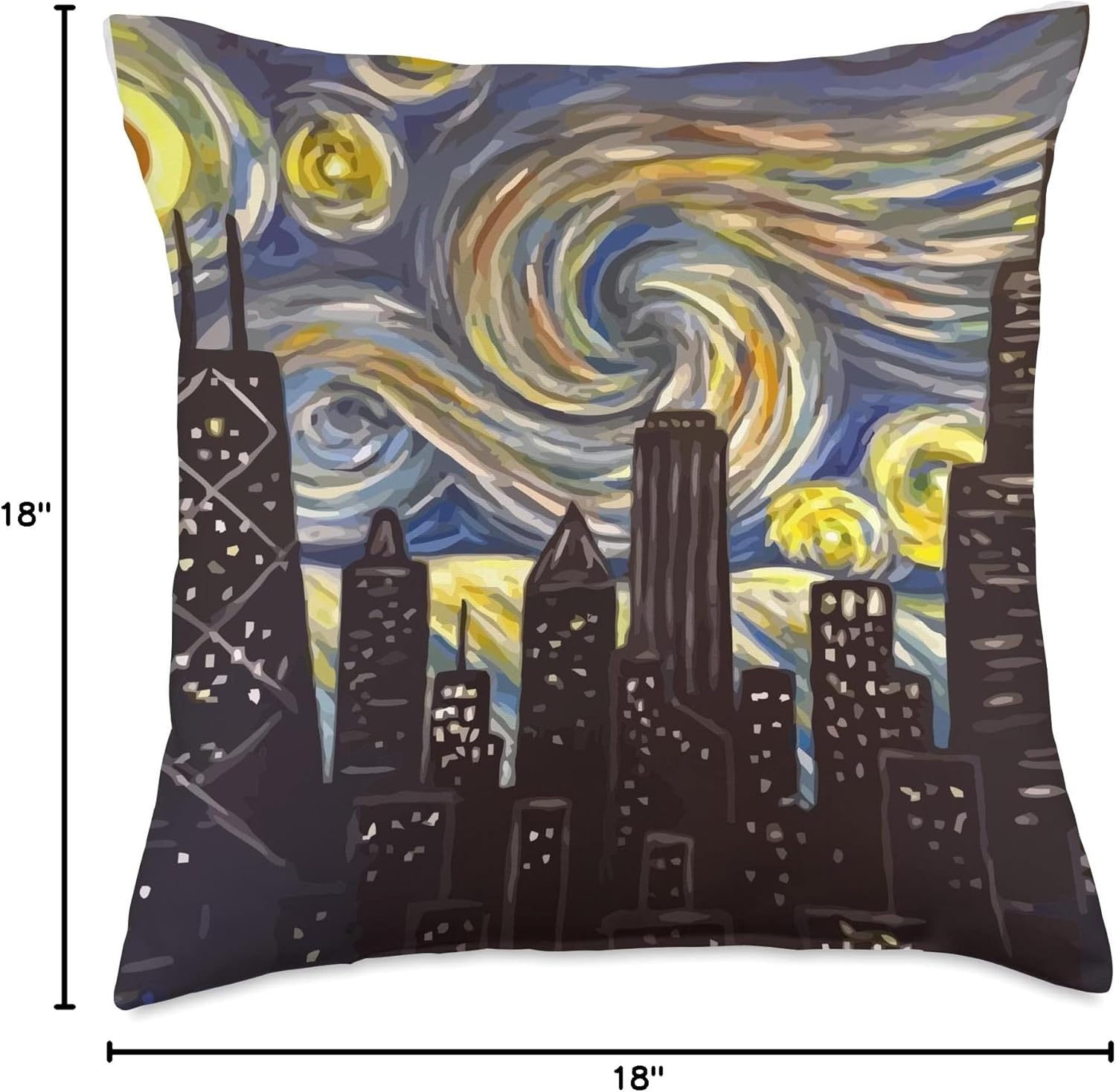 Illinois Pride Chicago Downtown City Skyline Throw Pillow