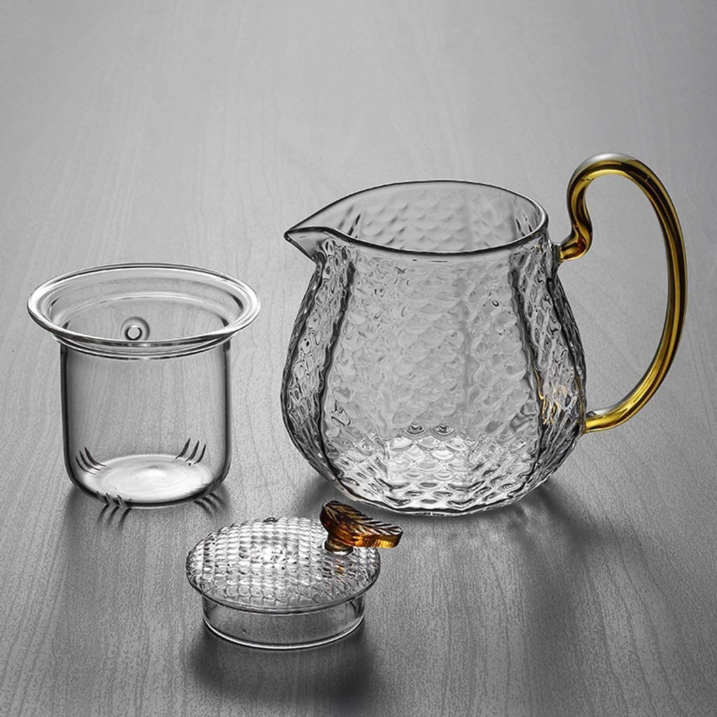 Zestaw Do Herbaty Szklany Zestaw Do Herbaty Czajniczek Domowy Przezroczysty Garnitur Z Filtrem Filiżanek Europejski Styl Akcesoria Kuchenne(5pcs)