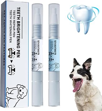Pet Toothbrush Pen,Dog Teeth Brightening,Pet Teeth Cleaning Pen for Dental Care,Dogs Cats Natural Tartar Remover Pen,Fresh Breath 1set
