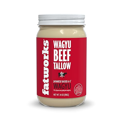 Fatworks 100% puro A5 japonés Wagyu Tallow, Ultimate Brisket Flavorizer, certificado A5 Wagyu, KETO, PALEO, CARNIVORE, apto para WHOLE30, no
