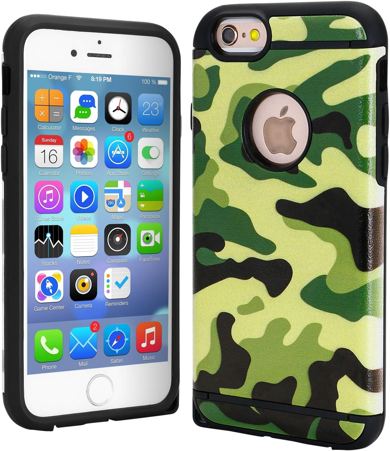 FDTCYDS iPhone 4 case,iPhone 4s case Armor Hybrid Rugged Camouflage Protective Cover Case for Apple iPhone 4/4s - Camo Green