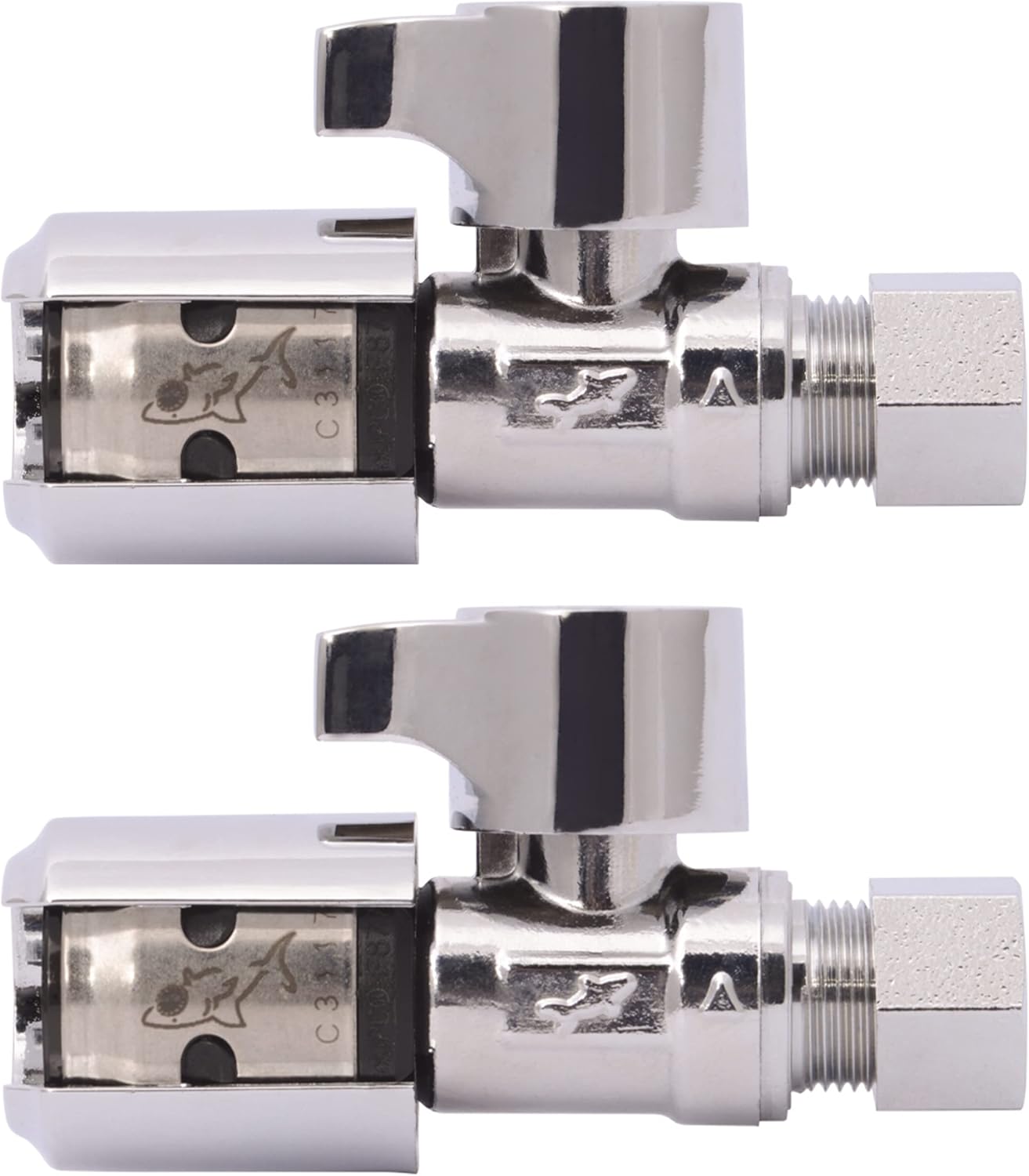 SharkBite 1/2 x 3/8 Inch EvoPEX Angle Stop Valve, Pack of 2, Push to Connect Plumbing Fitting, PEX, K23036Z2