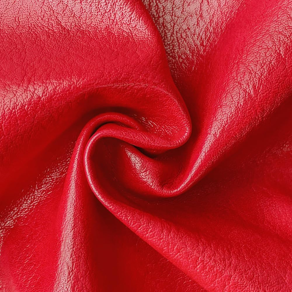 ONEART | Red Faux Leather Fabric by Separated Yard, Marine Vinyl Fabric for Crafts, Soft Grain Upholstery Fabric, 36"x54"