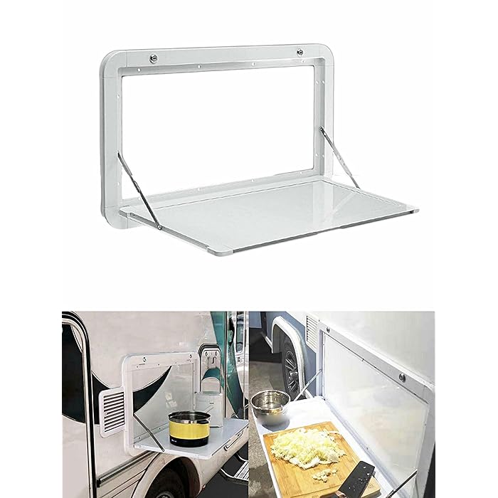 Buy RV Fold Down Desks Folding WallMount DropLeaf Table, Aluminum