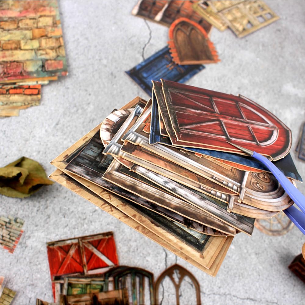 Diuhofart Vintage Scrapbooking Kit, 90 Sheets Lost Garden Theme, Scrapbook Stickers and Decorative Papers Collage Materials, Ephemera for Junk Journal Supplies, Journaling, Crafts Arts, Scrap Booking