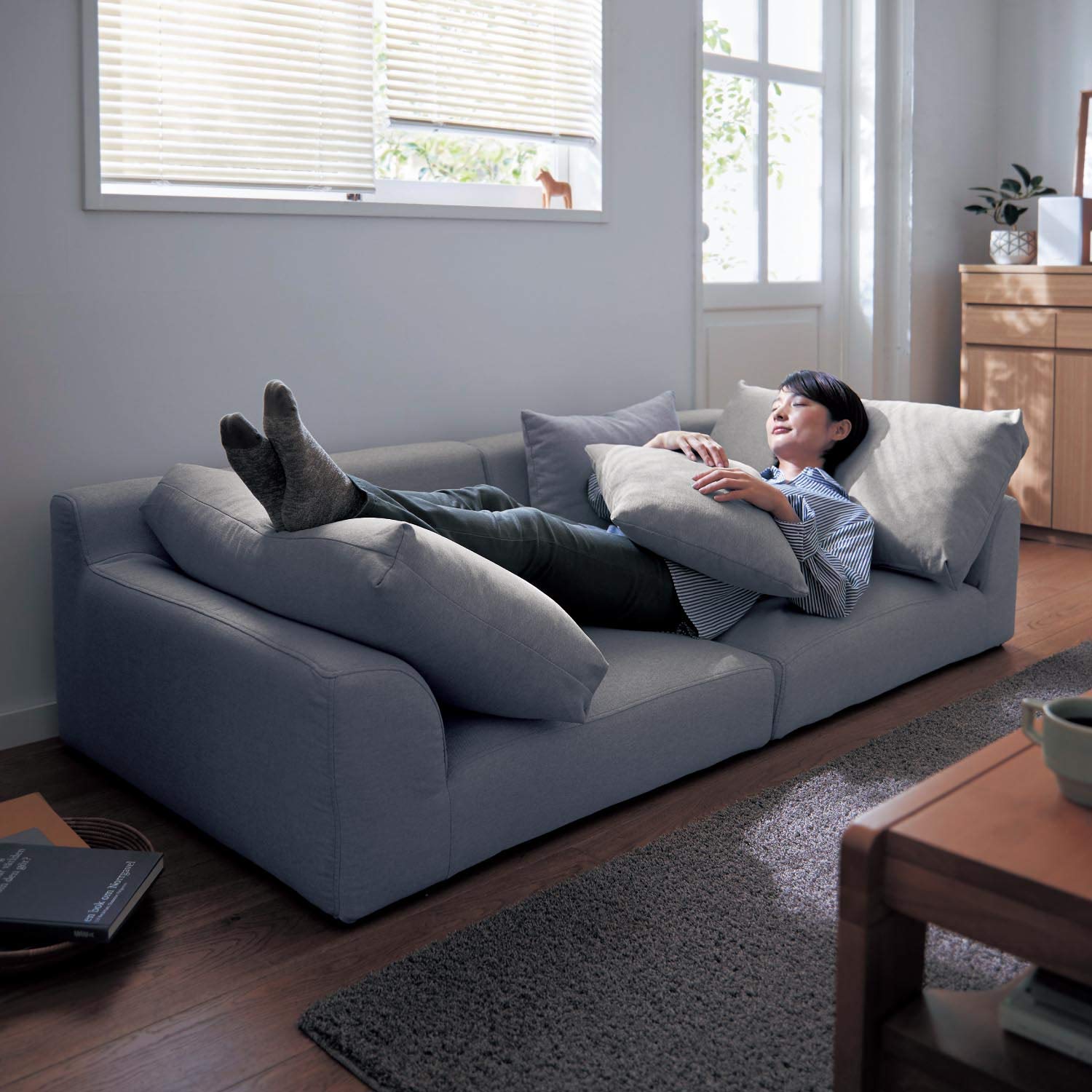 Amazon｜[ベルメゾン] ローソファー カバーリング ソファ・カウチ