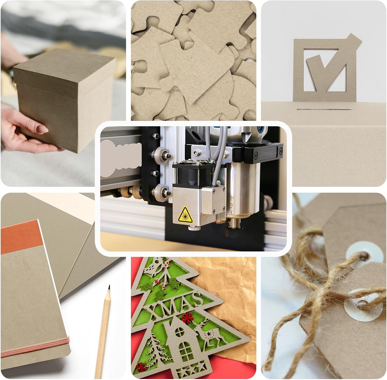 25 PC 12 x 12 Inch Sqaure Book Boards 80PT Binders Chipboard for Book Binding Scrapbook Covers Stencils Picture Frames 2MM