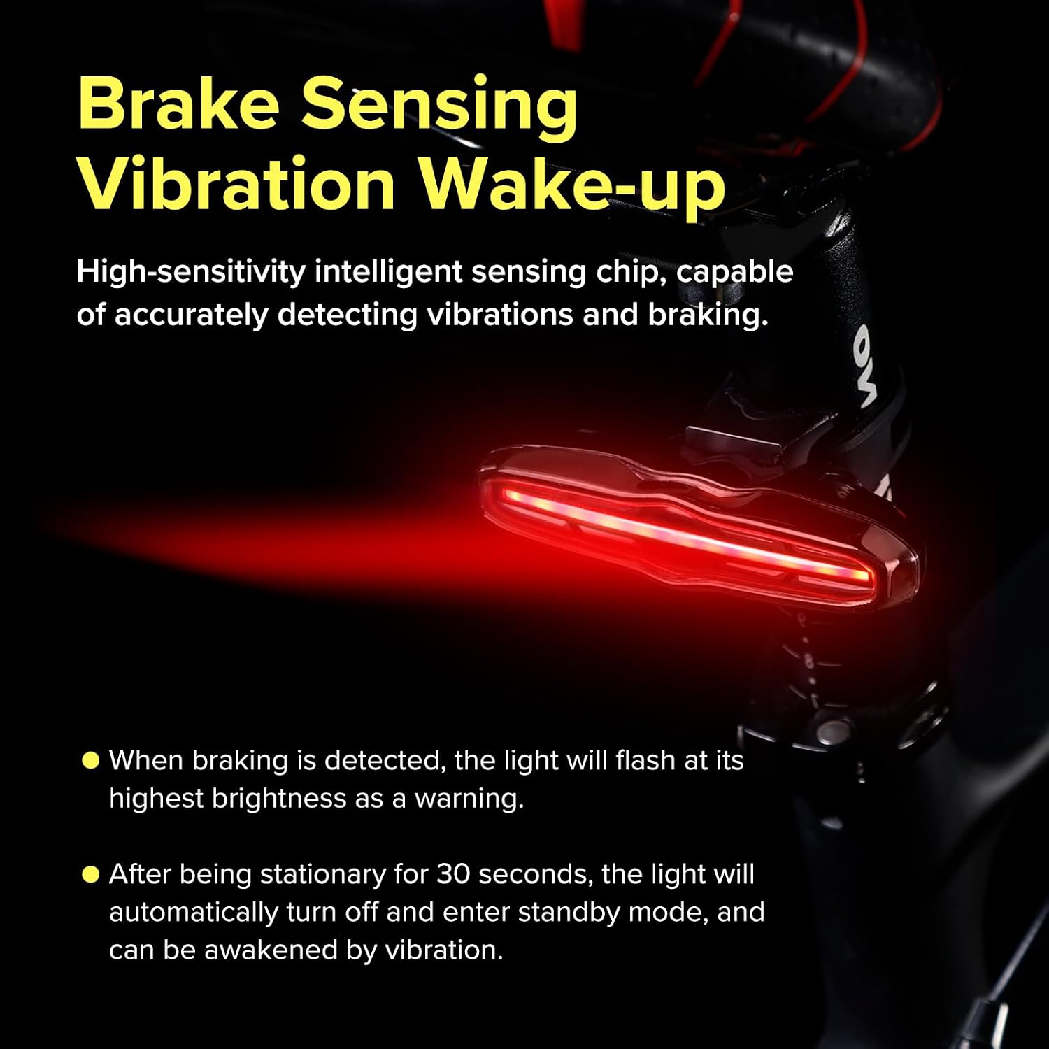 Smart Bike Tail Light with Turn Signals,Automatic Brake Sensing Light,Wireless Remote Control,USB Rechargeable Waterproof Bicycle Rear Lights,Cycling Safety Night Riding Accessories