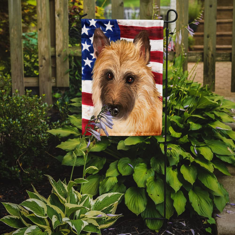 Caroline's Treasures CK6427GF Belgian Laekenois American Flag Flag Garden Size , Small, multicolor