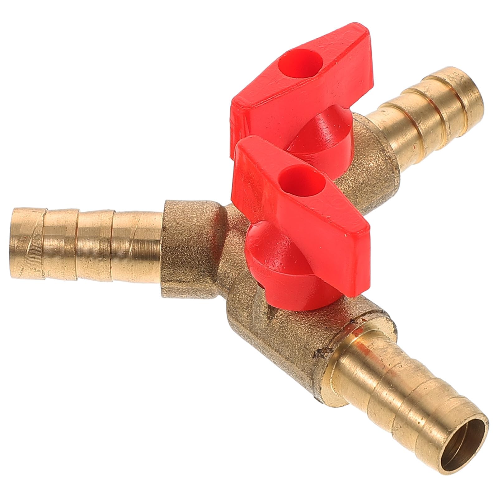 Válvula de gas de tres vías en cobre para regular el flujo de hornillos de forma segura