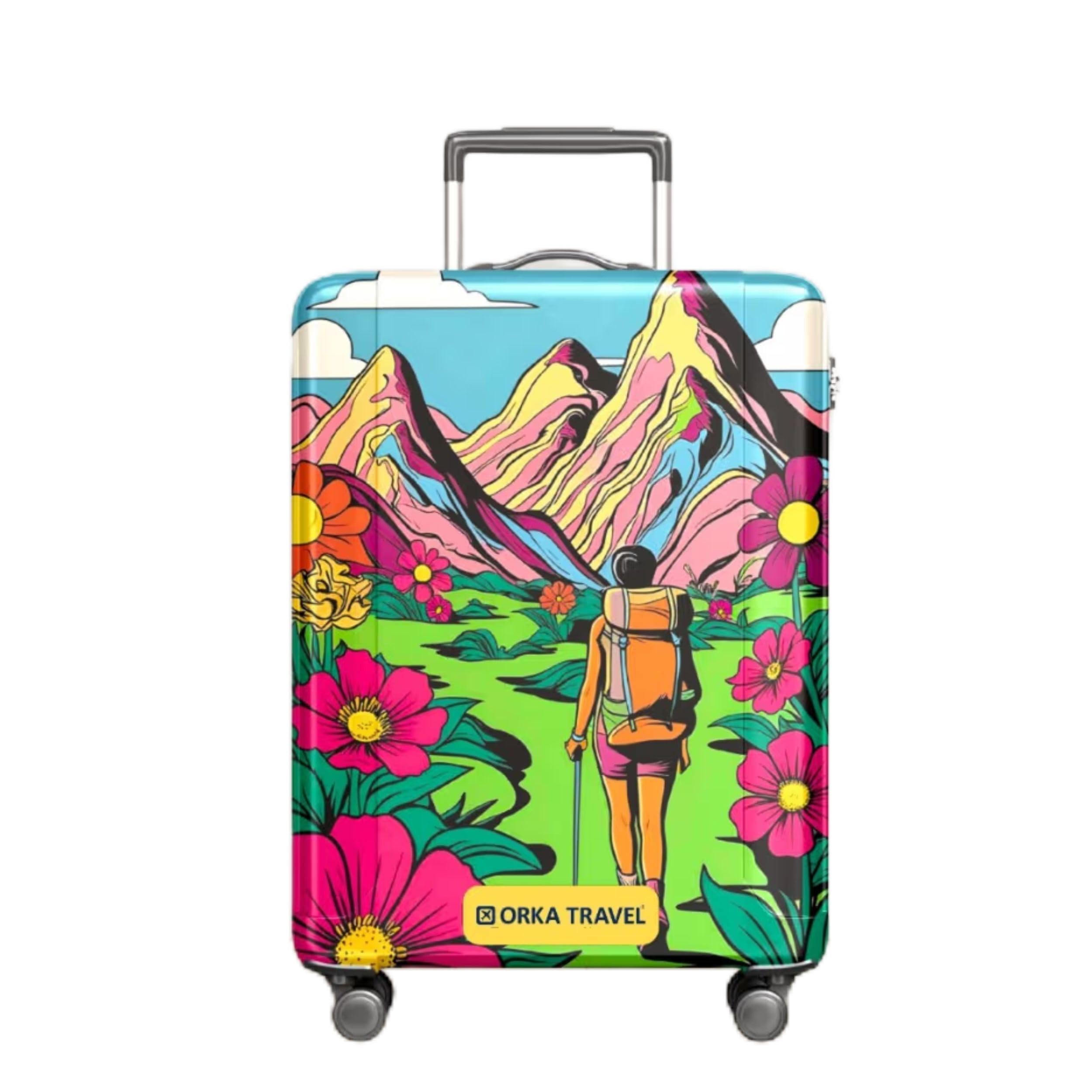 Mountain Trail Theme Digital Printed Spandex Stretchable Fabric Luggage Protector Cover only (Medium 24-26 inch) (Suitcase Bag Not Included in This Product)-image-20