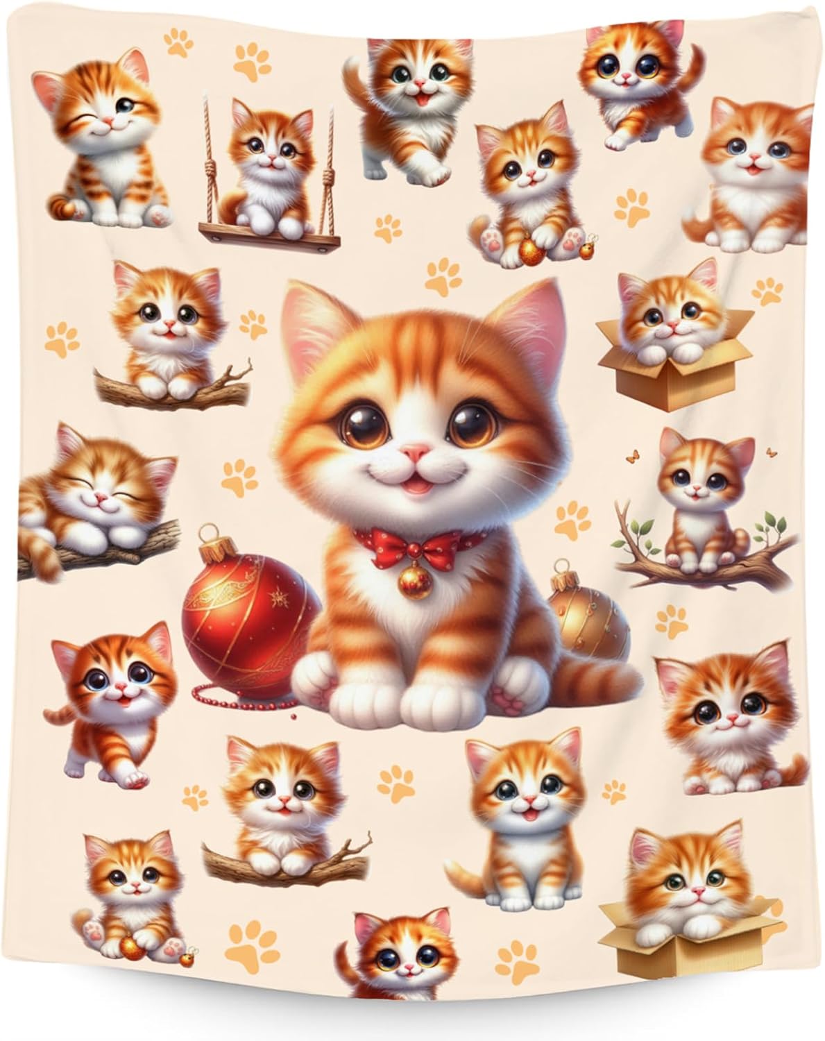 Girls Blankets Gifts Cat Blanket for Cat Lovers Toddlers Granddaughter, 40"x50" Cute Flannel Kids Throw for Couch Sofa