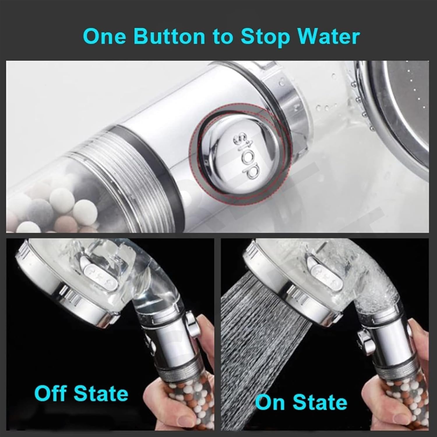 Shower Head with Handheld, High Pressure 3 Spray Mode Showerhead with Filters, Detachable Hand Shower for Bathroom, Adjustable Water Softening Filtered Showerhead for Hard Water (Silver) 3