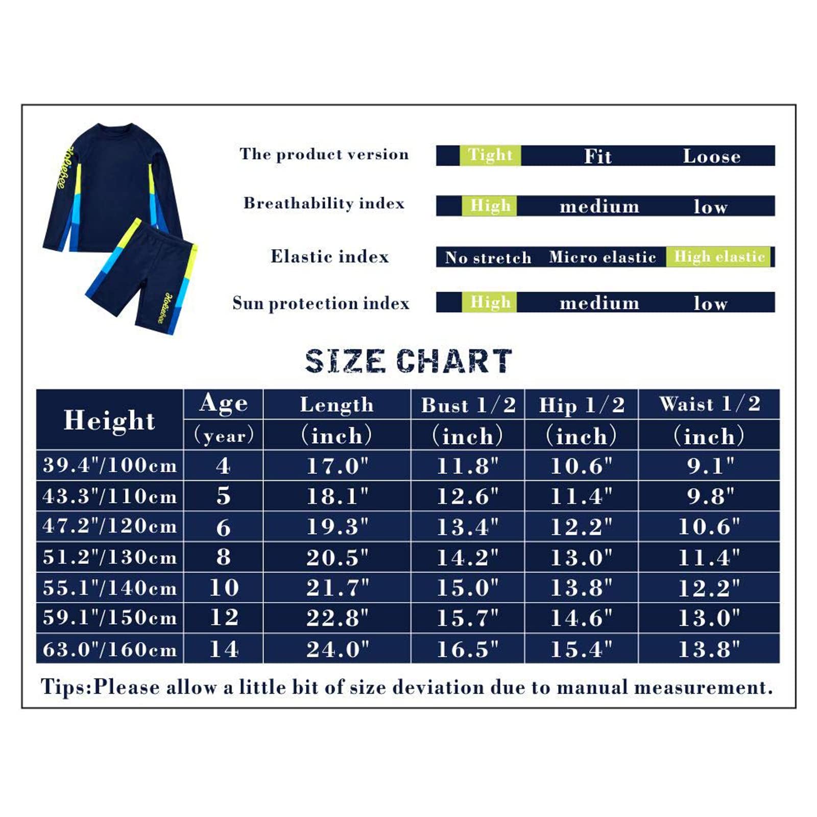 Traje de baño de manga corta para niños, 2 piezas, protector solar, traje de baño para niños de 4 a 14 años