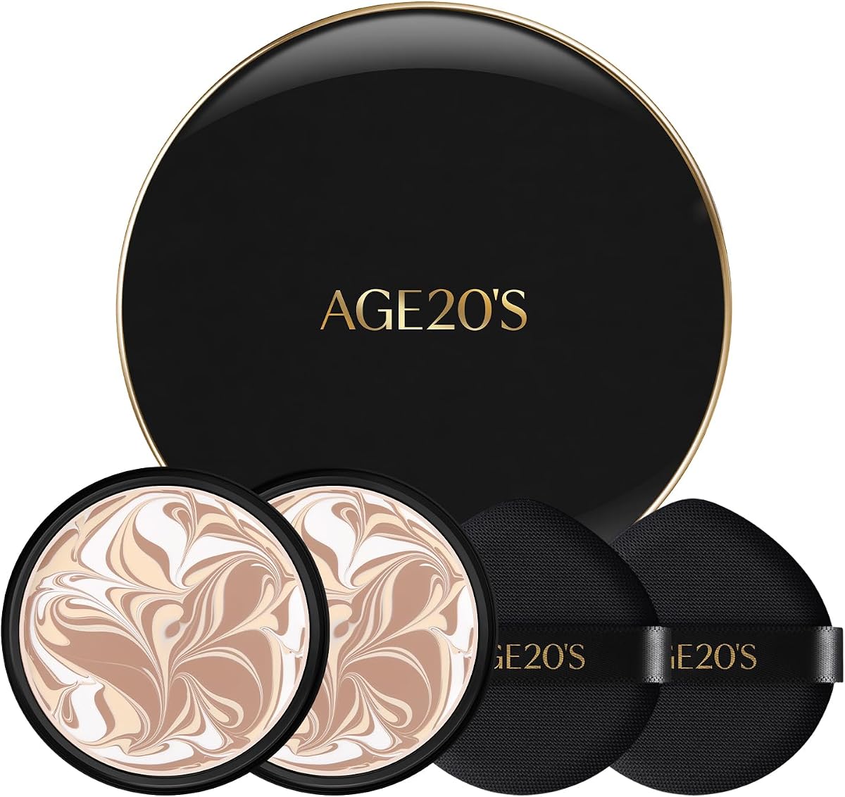 AGE20'S Signature Essence Pact SPF 50+ | Pack of 2 | 23W BEIGE | Cream Foundation, Dewy Finish, Natural Coverage | Korean Cushion Foundation