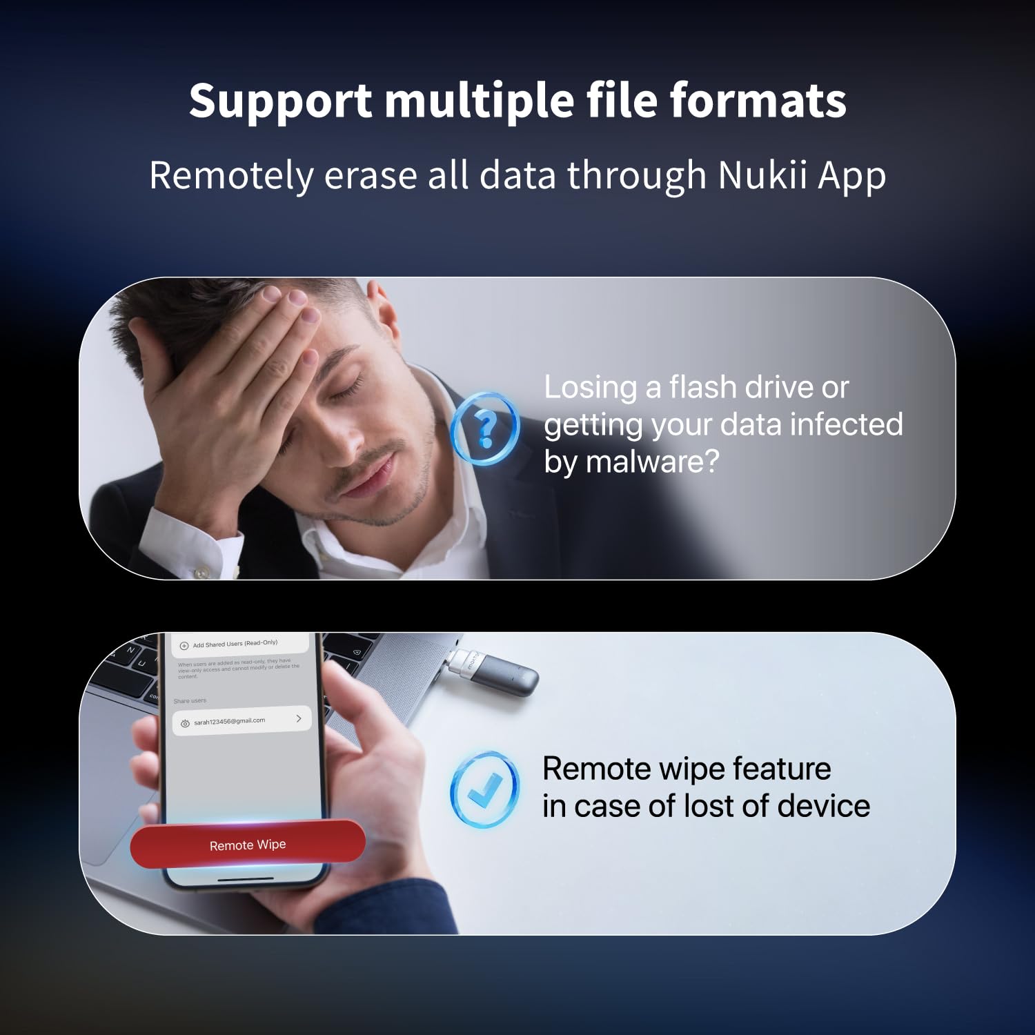 Amazon.com: Maktar Nukii Encrypted Flash Drive - Patented NFC Security USB  | Data Locker, Electronic Password Keeper, Write Protect USB, iPhone  Security Key & Crypto Phrase Storage 256GB : Electronics