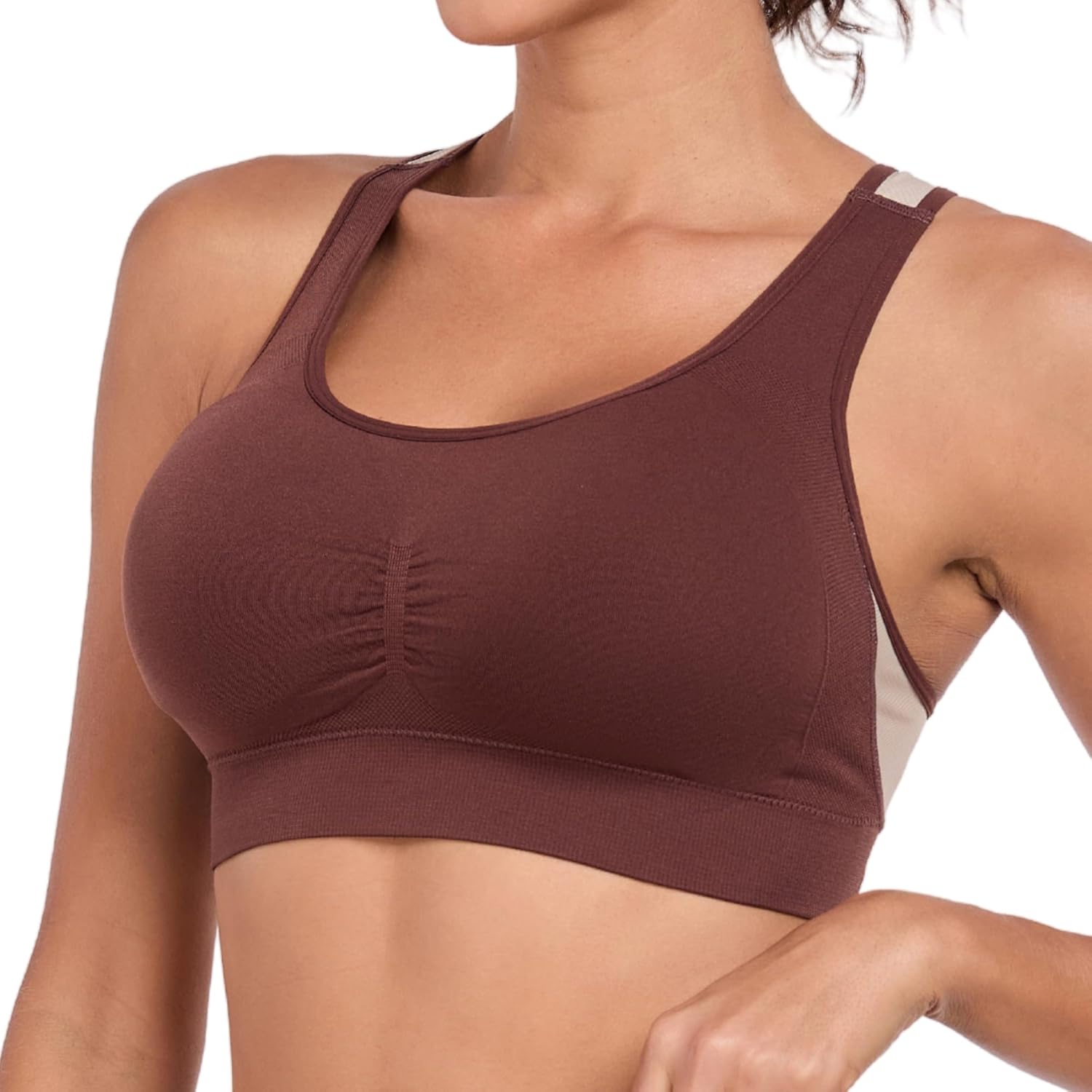 Coobie Women's Racerback Sports Bra Breathable Mesh Yoga Bra Comfort Everyday Bra - Image 3