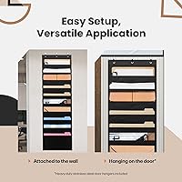 Vista 5 de Hippo Creation - Tabla con compartimentos negra de 10 compartimentos, 6 colgadores incluidos, organizador de pared colgante para carpetas, buzón