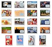 AMERICANA FUN FACTS postcard set of 20 postcards. Iconic America and American culture post card variety pack. Made in USA.