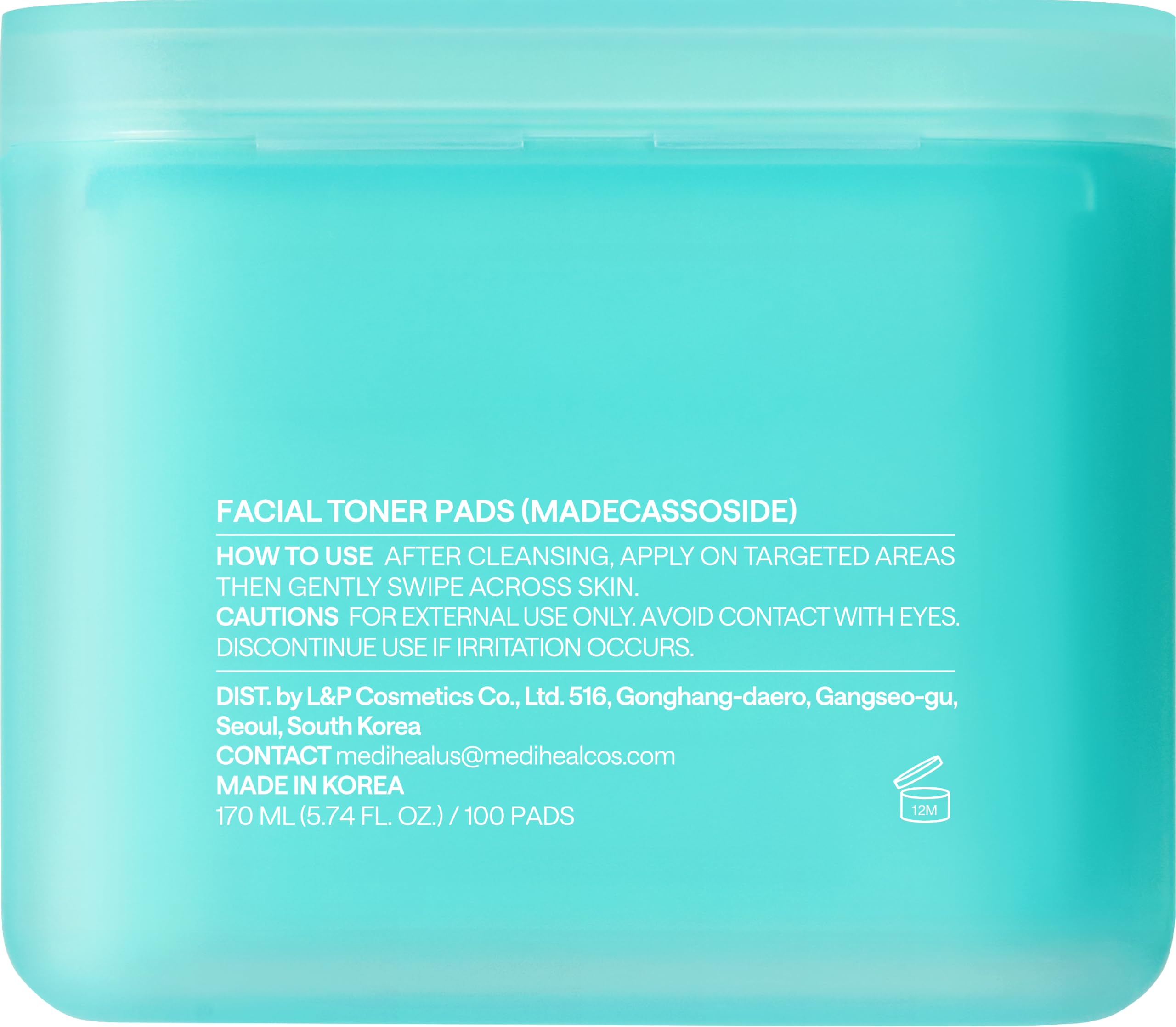 MEDIHEAL Madecassoside Anti-Pickel Toner Pads 100 Stück - Vegan, K-Beauty