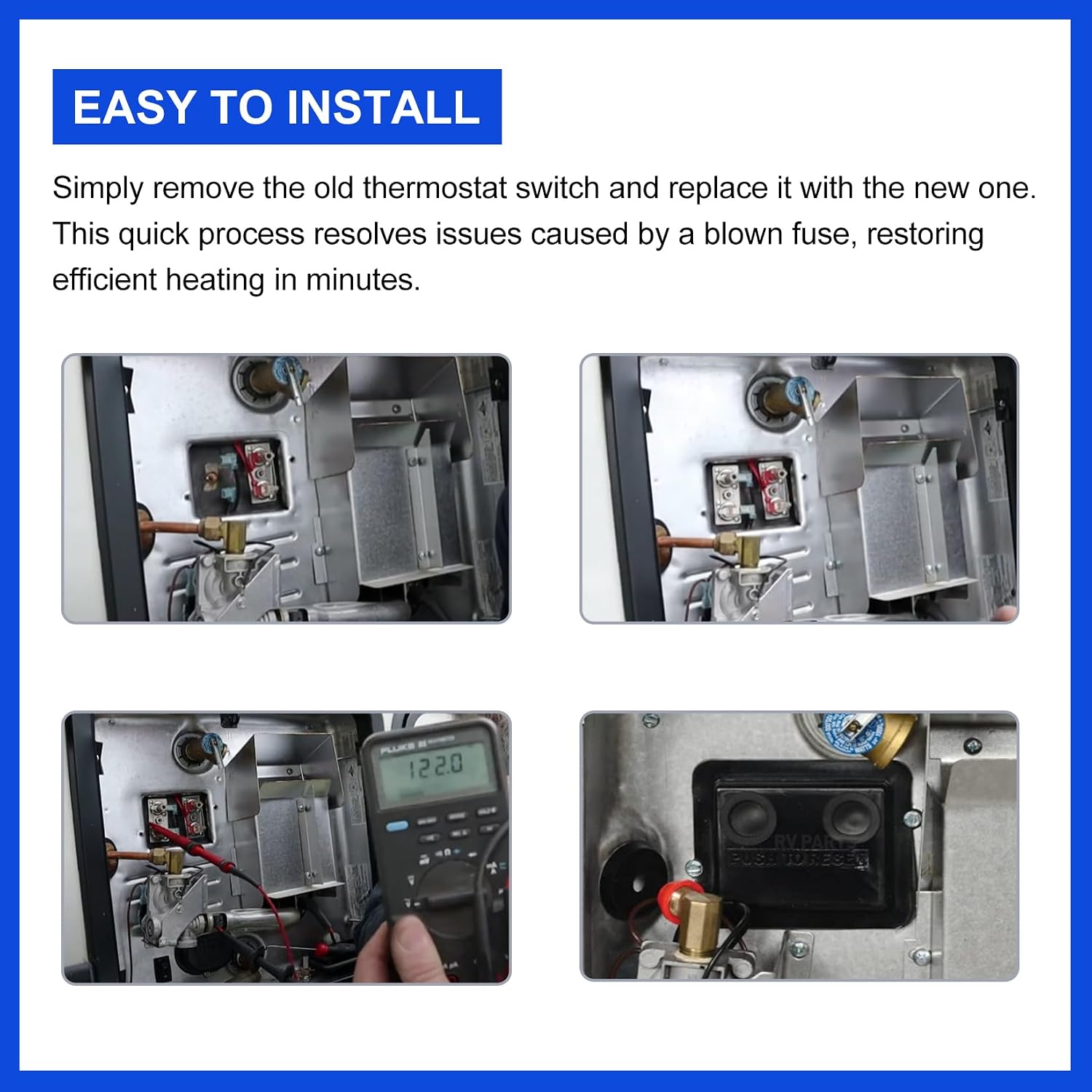 232282 RV Water Heater Thermostat Switch for Suburban T-STAT 120 Volt Water Heater Thermostat Switch Replacement Part (2 Pack)