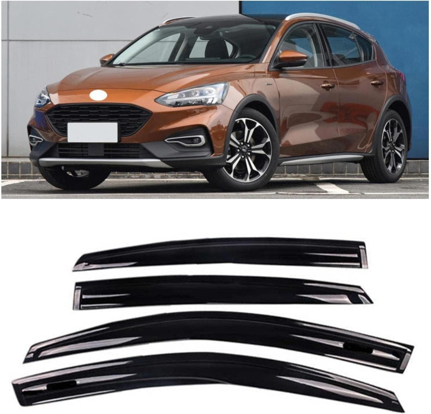 PANXUC Car Wind Deflectors for Ford Active 2020, Side Window Wind Rain Deflector Window Visor Sun Rain Guard Smoke Guards