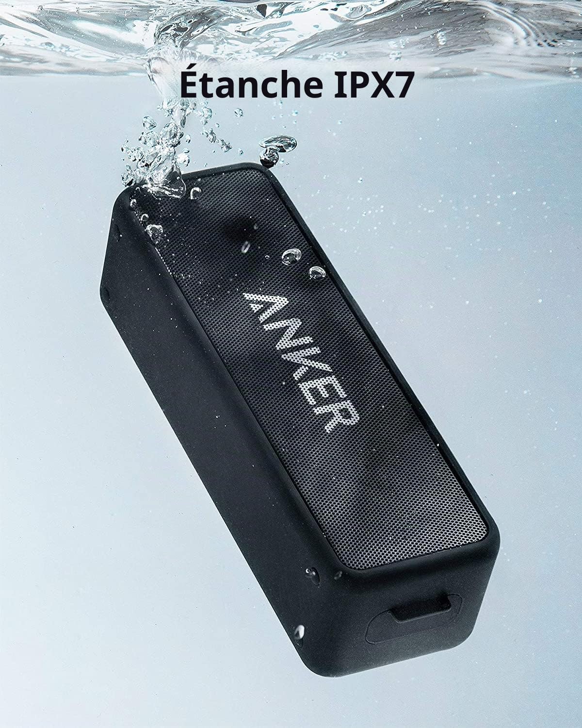 Anker Soundcore 2 Enceintes Bluetooth portables avec son stéréo de 12 W, bassUp, étanchéité IPX7, autonomie de 24 heures, appariement stéréo sans fil, haut-parleur pour la maison, l'extérieur