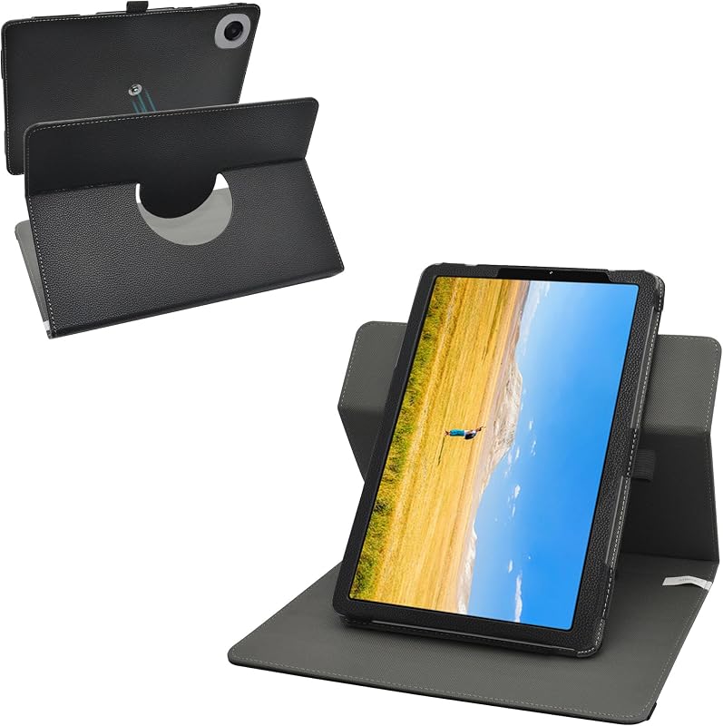 Funda para TCL TAB 8 NXTPAPER 5G, soporte giratorio de 360 ​​grados con cubierta creativa para tabletas TCL TAB 8 NXTPAPER 5G/TCL TAB Lite 9132S/TCL TAB 8 Gen 2/Samsung Galaxy Tab A11 SM-X133 de 8,7", color negro