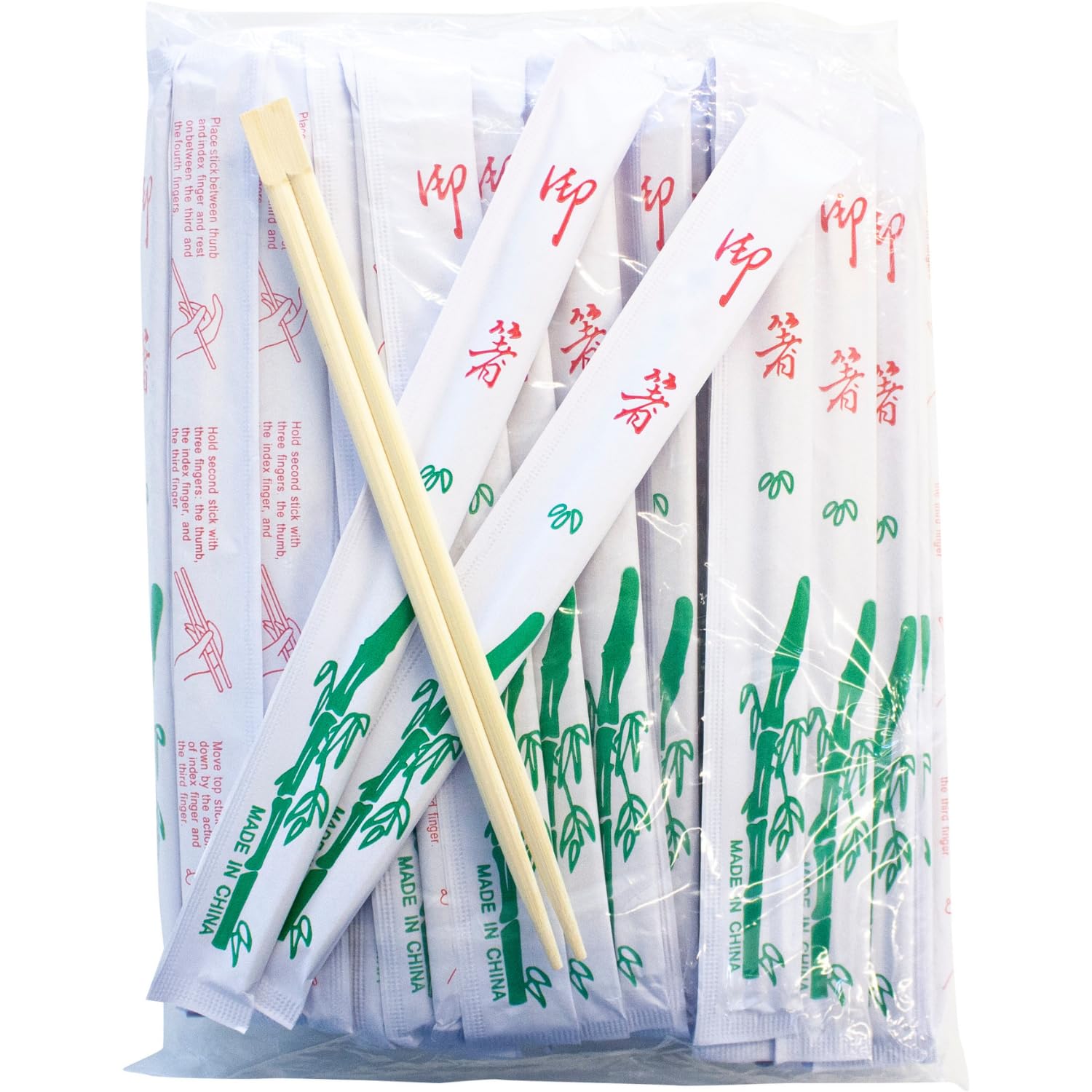 Baguettes bambou blanc 23cm vaisselle jetable pour sushis et plats asiatiques