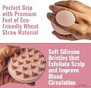 QIQI® Scalp Massager Shampoo Brush, Eco-friendly Wheat Straw body with Soft Silicon Bristles, Hair Scalp Scrubber, Scalp Exfoliator Dandruff Removal, Prevents Hair loss for Men, Women (JP35) gallery image