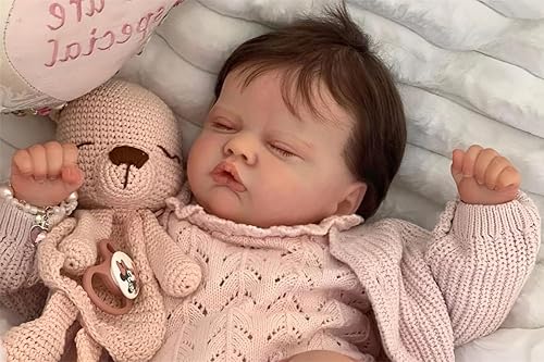 Miniatura 6 de MAIHAO Muñecas de bebé Reborn de 19 pulgadas para niña, muñeca realista Reborn muñeca niña suave cuerpo ojos cerrados recién nacido vida real bebé