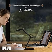 Vista 8 de IPEVO V4K PRO Cámara de documentos USB Ultra HD con micrófono mejorado con AI, para visualización en aula, enseñanza en línea, trabajo desde casa