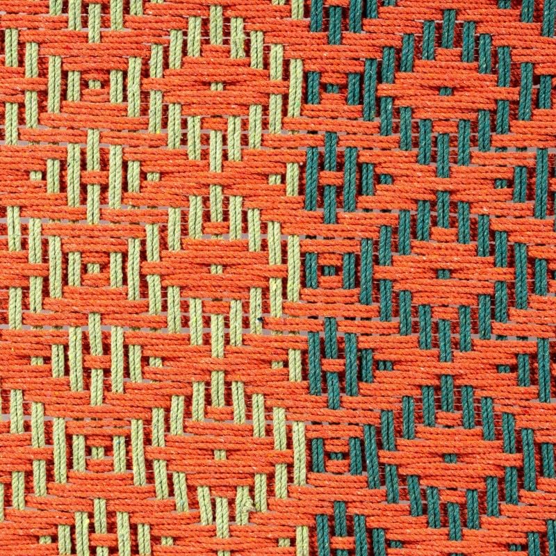 Image of FURNWEAVE Solid Sheesham Wood Charpai Khat | Handcrafted Daybed Khatiya Charpai with Cotton Rope | Traditional Khat Bed Wooden Diwan Cot for Living Room | 6X3 Feet | Colorful 003 (Orange-Multi)