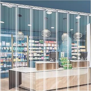 Transparent Plastic Curtain Strips Vinyl Strip Freezer Curtain Kit Smooth Waterproof Hurricane Shutters Gate Suitable for Cold Room Warehouse Factory(White,1.2x2.5m)