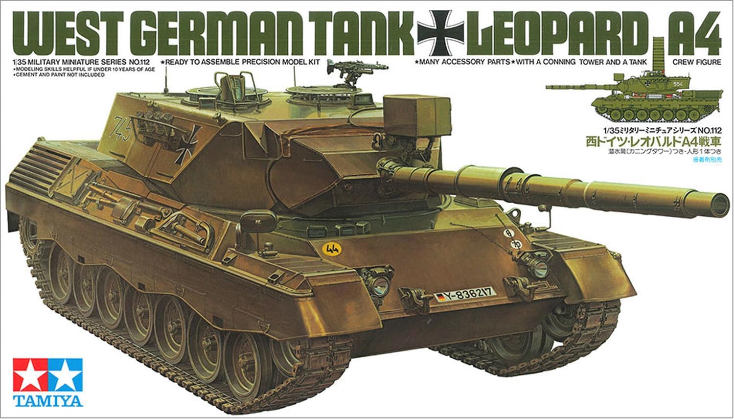 Tamiya Plastic Model 1: 35 300035112 German Army Leopard 1 A4 – 1