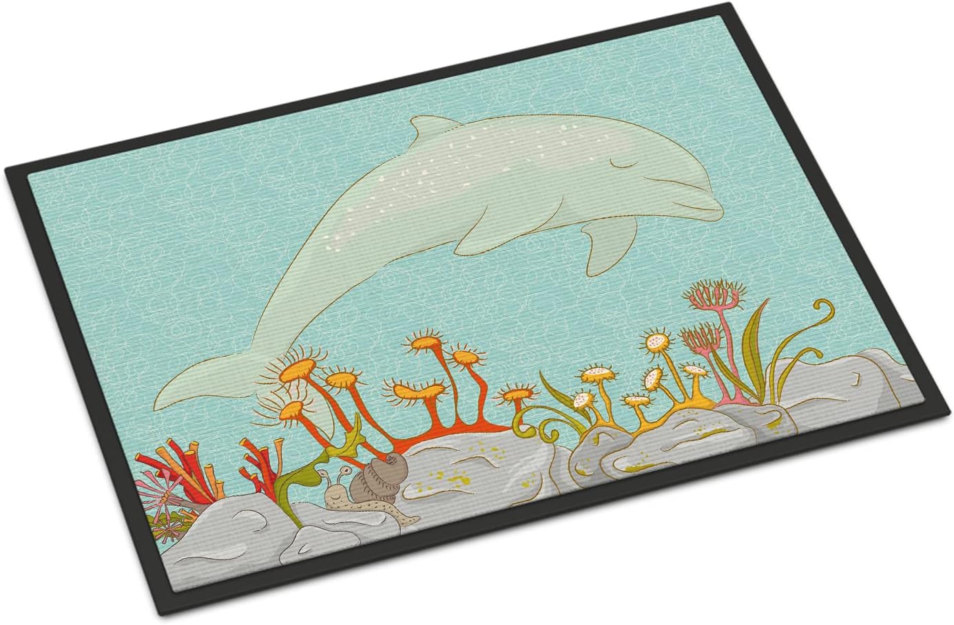 Caroline's Treasures BB8537JMAT Dolphin Underwater Scene Doormat 24x36 Front Door Mat Indoor Outdoor Rugs for Entryway, Non Slip Washable Low Pile, 24H X 36W