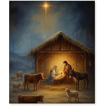bitCNY Nativity Scene Christian Diamond Art Kits, Jesus Birth Manger Religious Diamond Dots Gem Painting Art Kits for Adults, Christmas Christian Home Decor 9.8x11.8 Inch