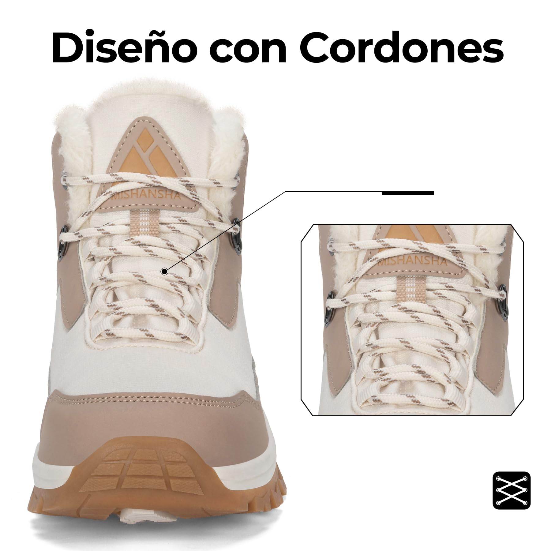 Mishansha Botas Mujer Invierno Cálidos Zapatos Senderismo Antideslizante Botines de Montaña 36-42 EU