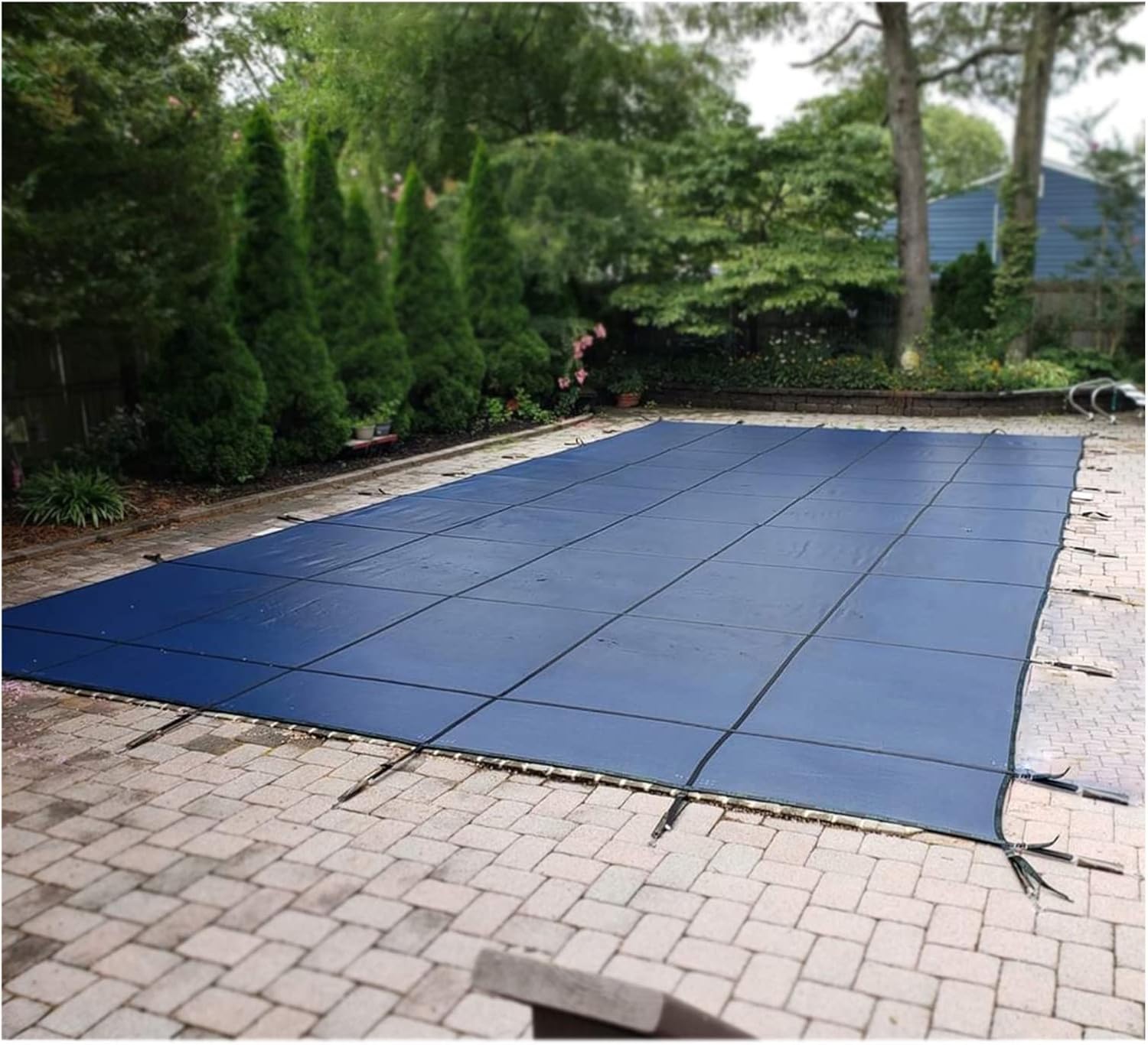 Inground Pool Safety Cover with Brass Anchors, Stainless