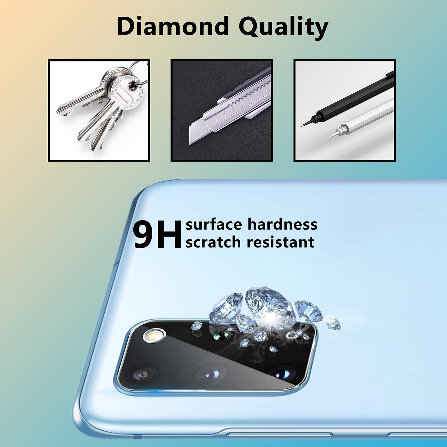 [ 4 Pack] UniqueMe Camera Lens Protector for Samsung Galaxy S20 Plus Tempered Glass Easy Installation Case Friendly [Ultra-Thin]