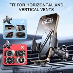 Miracase Phone Holder for Car Vent【2026 Wider Clamp & Metal Hook】 Car Phone Holder Mount for Vent Clip Hand Free Cell Phone Car Mount for iPhone 17 Pro Max 16 15 14 13 12 Samsung S25 Car Accesorries
