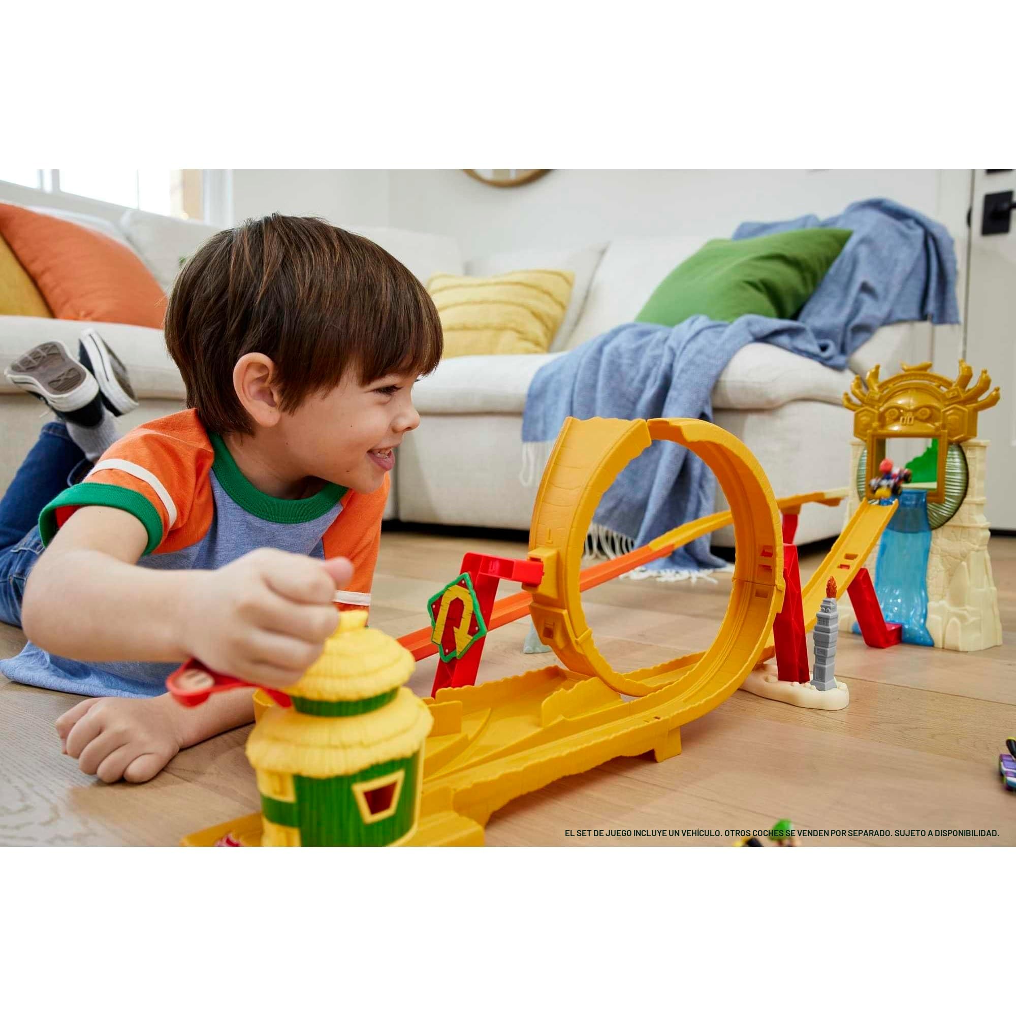Hot Wheels Super Mario Bros Isla Kong Pista para Coches de Juguete, +3 años (Mattel HMK49)