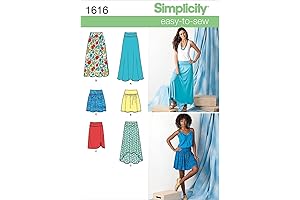Simplicity 1616 Easy to Sew Women's Woven or Knit Skirt Sewing Patterns, Sizes 14-22