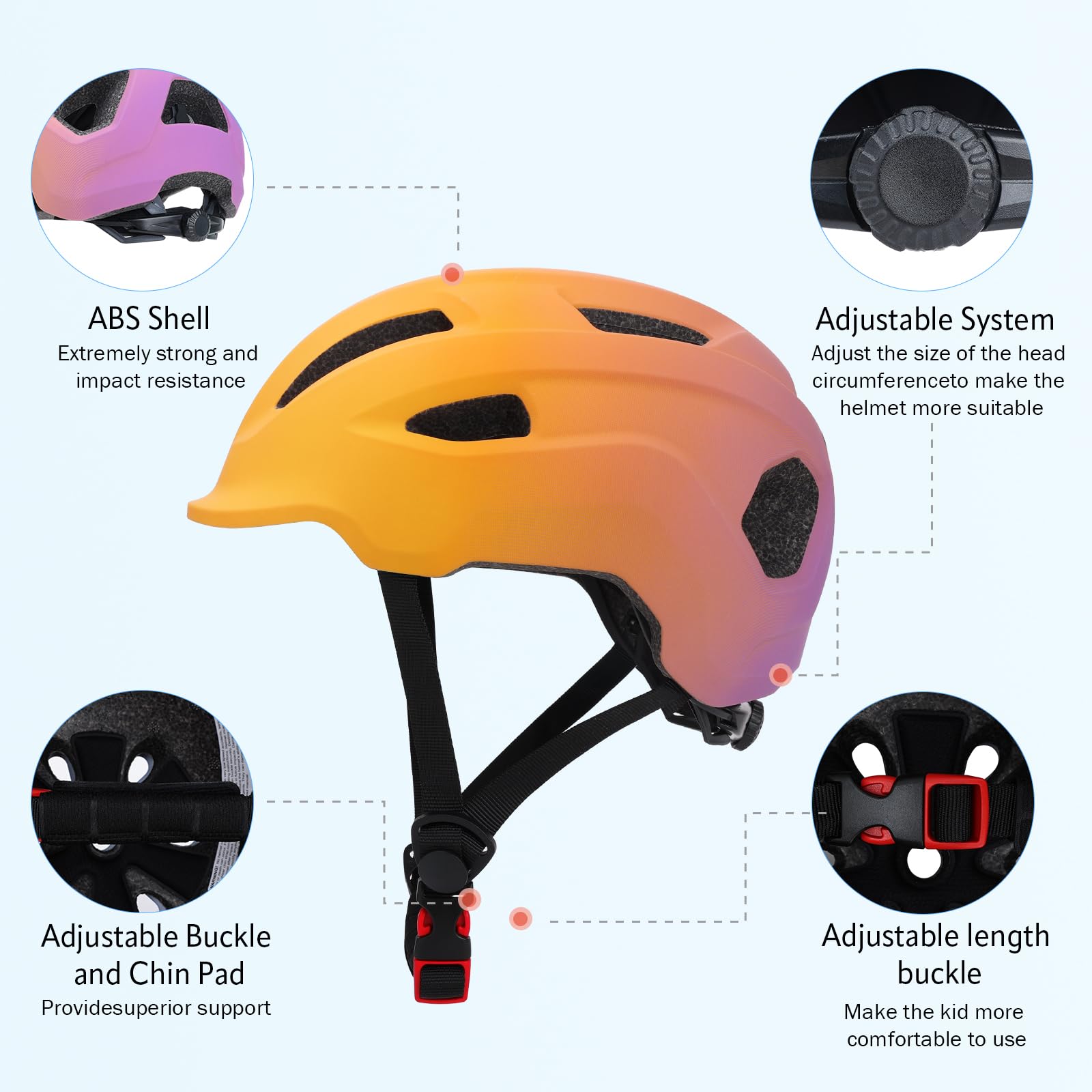 YOOXARMOR Kaski rowerowe dla dzieci, regulowany kask dla dziewczynek i chłopców w wieku 3-5-8 lat, lekki kask niemowlęcy/niemowlęcy do jazdy, deskorolki, BMX, roweru, skutera
