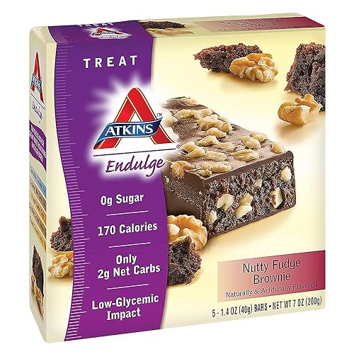 Miniatura 53 de Barra masticable de nueces y caramelo Atkins Endulge Treat, 10 barras