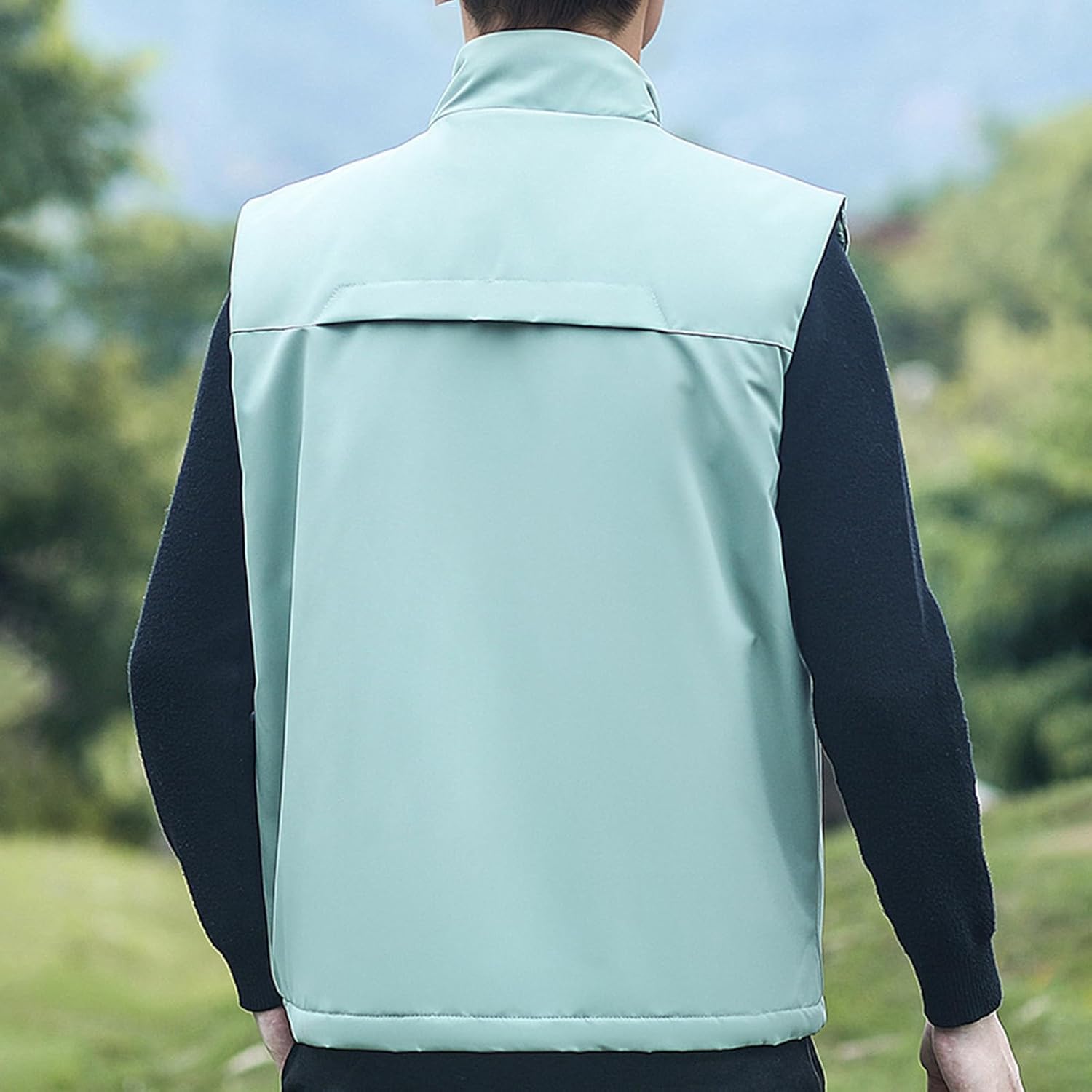 Men's Casual Outerwear Vest Lightweight Zip Up Sleeveless Jacket Outdoor Work Hiking Travel Golf Vests with Pockets - Image 5