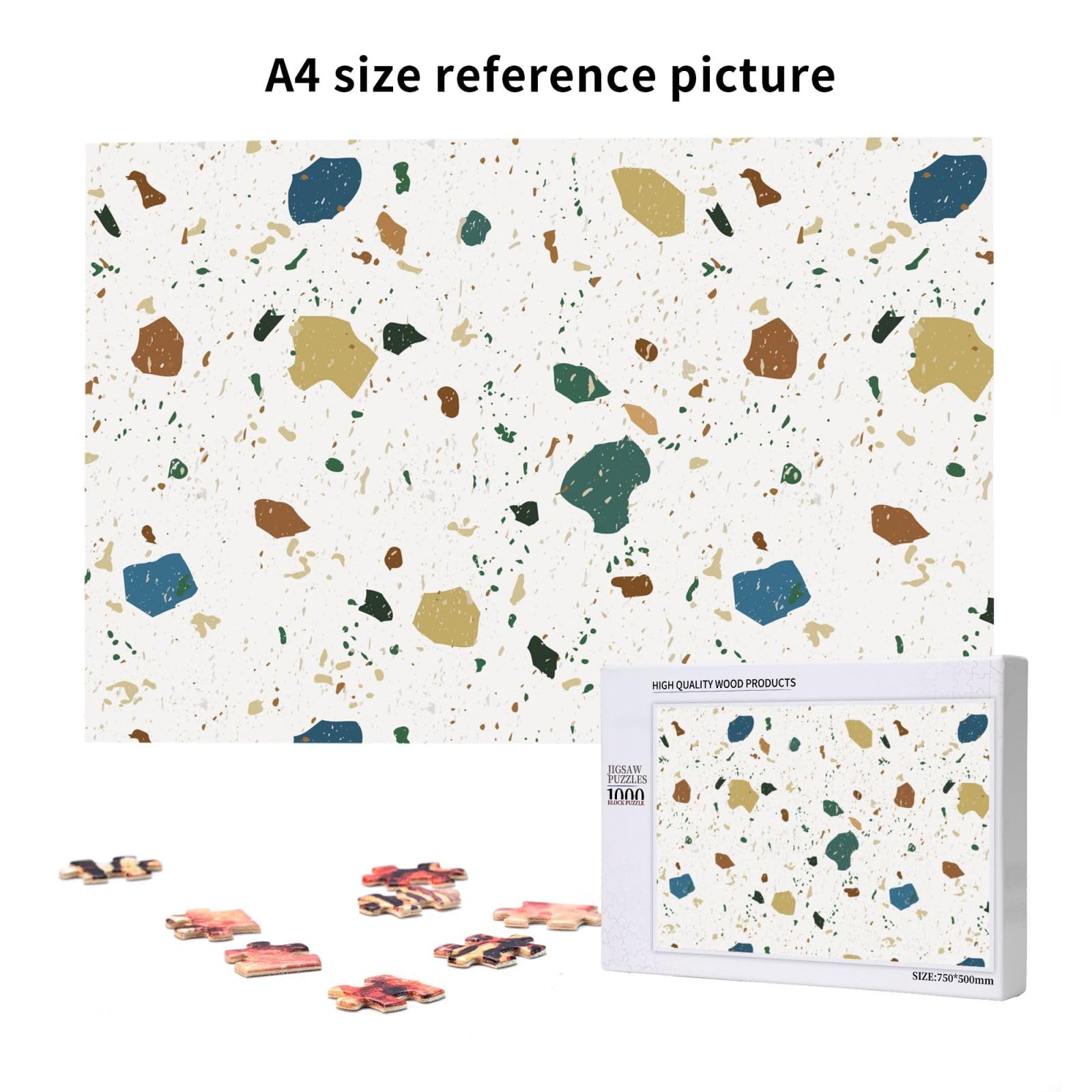 Gioco di puzzle per adulti, puzzle impegnativi, puzzle da 1000 pezzi, motivi terrazzo senza soluzione di continuità, marmo classico italiano