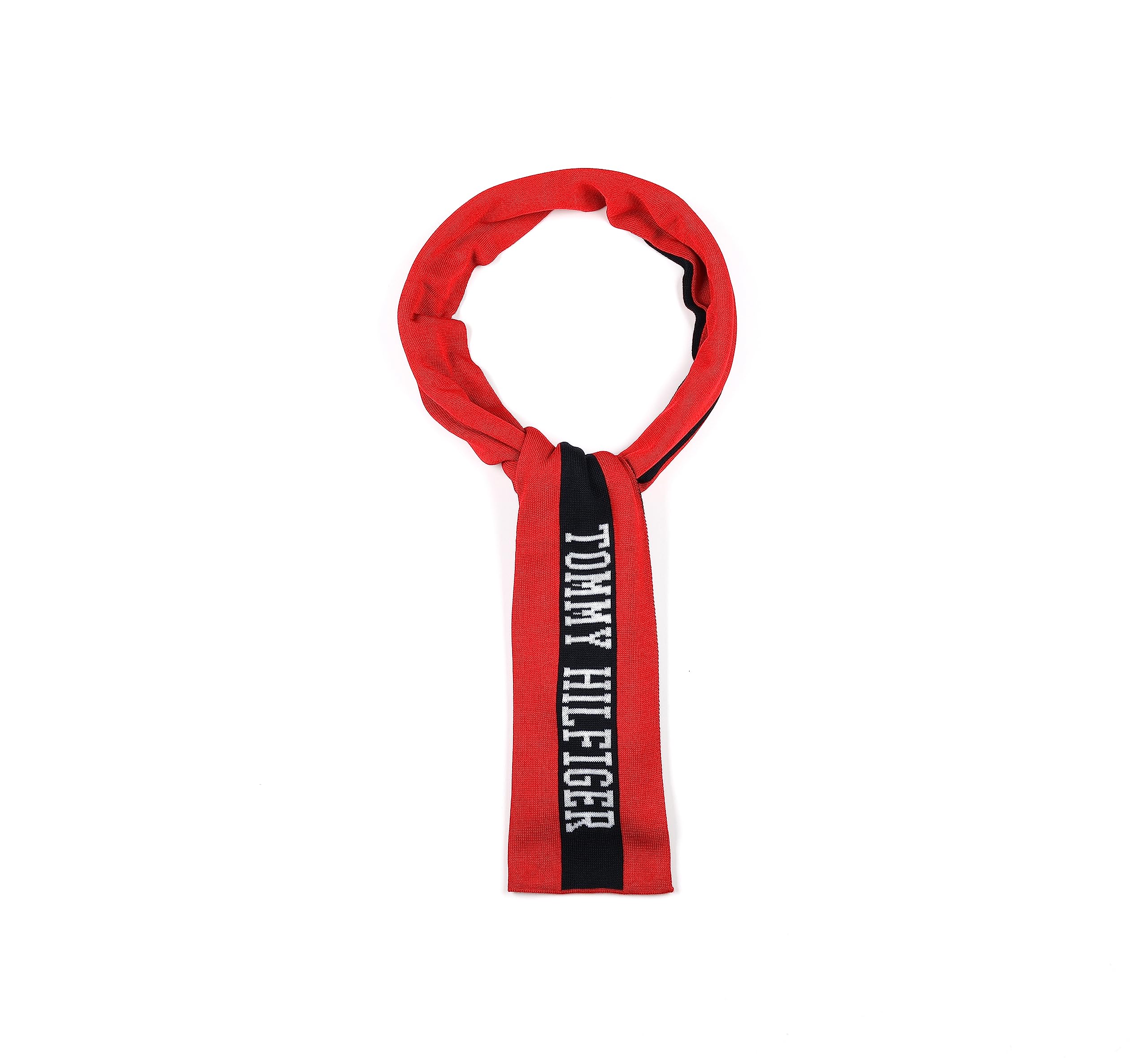 Tommy Hilfiger Sciarpa con Logo Mix, Primary Red Multi, Taglia Unica Uomo